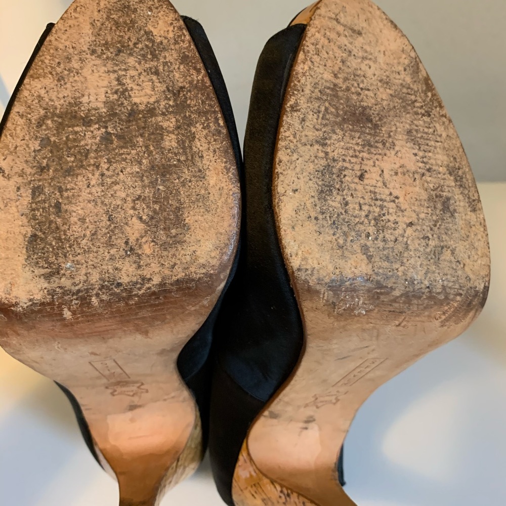 Steven by Steve Madden | satin+cork peep toe |sz 8 - Picture 10 of 15